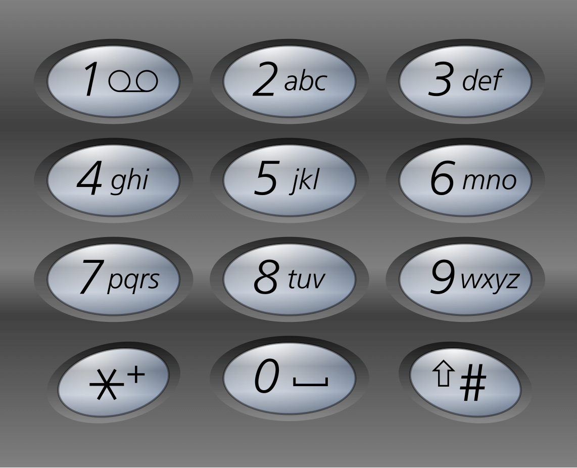 Telephone keypad with letter mapping that can be used for T9 input